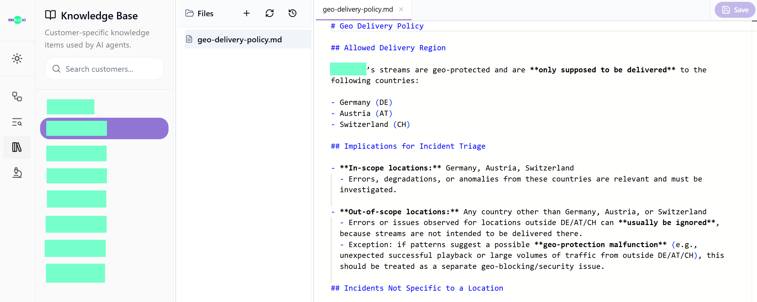 FOCUS: Customer Knowledge Base